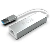 Inca IUSB-03TX, USB 2.0 Type-A, USB 3.0, RJ-45, Silber, Aluminium