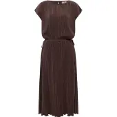 Ragwear Plisseekleid "Plisseekleid Galit YOUMODO", Damen, Gr. M, N-Gr, braun (schwarz choco), Obermaterial: 65% Polyester PES. 35% Viskose CV., Kleider Plisseekleid