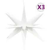 vidaXL LED-Weihnachtssterne 3 Stk. Faltbar Weiß 100 cm