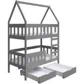 Selsey Vistena - Kinderbett mit Bettkasten, Grau, 75x180 cm