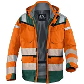 Kuebler unisex Warnjacke Winter REFLECTIQ orange, moosgrün Grösse L