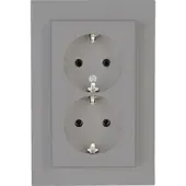Kopp 929547000 HK07 - Schutzkontakt-Steckdose, 2-fach, Farbe: stahl