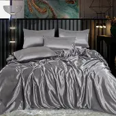 Merkloos Satin Bettwäsche mit Kissenbezügen für Kingsize Bett