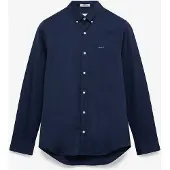 Gant Langarmhemd "SLIM PINPOINT OXFORD", Herren, Gr. XL, N-Gr, blau (marine), Web, Obermaterial: 100% Baumwolle, slim fit normal, 2-Knopf-Manschette, Hemden Langarmhemd