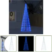 The Living Store LED-Weihnachtsbaum für Fahnenmast 550 LEDs Blau 300 cm