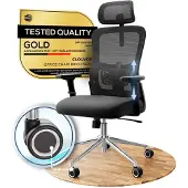 Merkloos Bürostuhl Ergonomischer Schreibtischstuhl - Mesh-Stoff - Belastbar bis 150 kg - 2D-Armlehnen - Stahlgestell