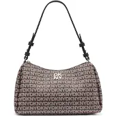 DKNY Remy Umhängetasche mit Reißverschluss, Schwarz/Sattelbraun, Einheitsgröße