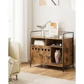 Dripio Katzenklo-Möbel Mid-Century mit Kratzmatte, rustikales Braun