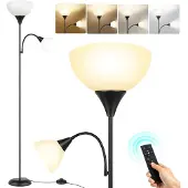 OEM LED Stehleuchte mit Leselampe, dimmbar, 182 cm, Schwarz