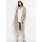 Witt Strickjacke "Long-Strickjacke Long-Strickjacke", Damen, Gr. 42, beige (beige, ecru, meliert), Wirkware, , Casual, Strickjacken Strickjacke