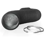 OEM Aluminium-Luftkanal 25,4 cm x 2,4 m, flexibel, mit Klemmen
