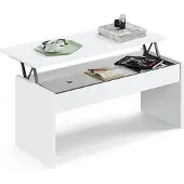 OEM Couchtisch Oslo, Spanplatte/Melamin, weiß, höhenverstellbar, 58x100x50 cm