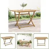 The Living Store Gartentisch Klappbar 120x70x75 cm Massivholz Akazie