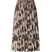 HEINE Schlupfrock "Strickrock Strickrock mit Dehnbund", Damen, Gr. 50, beige (elfenbein, taupe, gemustert), Jacquard, , Elegant, Röcke Schlupfrock
