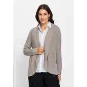 Witt Strickjacke "Strickjacke Strickjacke mit Schalkragen", Damen, Gr. 38, taupe, meliert, Modisch, Strickjacken Strickjacke