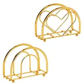 Merkloos Set aus 2 goldenen Metall-Serviettenhaltern für Esstisch und Feiern
