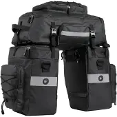 OCreon Fahrradkorb-Set 3-in-1 - 75 Liter - Mit Regenhaube