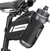 RockBros Satteltasche für Fahrrad, 1 Liter Fassungsvermögen – Mit Flaschenhalter – Reflektierend