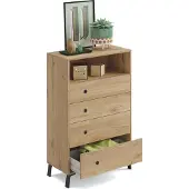 OEM Kommode mit 4 Schubladen, Eiche Gold, 120x74,5x40 cm