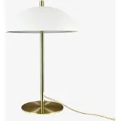 Dyberg Larsen Tischleuchte Globus, beige/messing, 44 cm