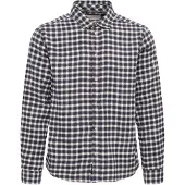 Blend Langarmhemd "BHCALLI SHIRT", Herren, Gr. S, N-Gr, blau (salute), Web, Obermaterial: 100% Baumwolle, kariert, regular fit normal, 1-Knopf-Manschette, Hemden Langarmhemd, Baumwolle, regular fit