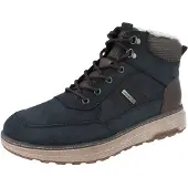 Rieker B5546-14 Herren Schnürstiefel blau Lederkombination weit - Größe: 42