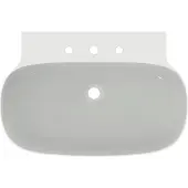 Ideal standard Linda-X Waschtisch, 3 Hahnlöcher, ohne Überlauf, geschliffen, 750x500x135 mm, T4992MA, Farbe: Weiß mit Ideal Plus