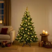 Syfax Künstlicher Weihnachtsbaum mit Weihnachtskugel 150 cm 150 LEDs