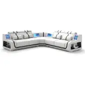 AEA Ecksofa L-Form Weiß Schwarz Couchtisch Modern Wohnzimmer Design Möbel *