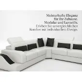 AEA Exklusive Ecksofa L-Form Weiß mit Couchtisch und stilvollem Design