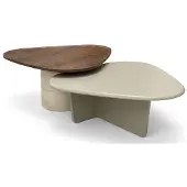 AEA Couchtisch Braun Beige Wohnzimmer aus Holz Modern Elegant