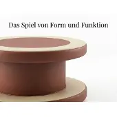 AEA Runder Couchtisch Braun Kunstleder Holz Modern Luxus Wohnzimmer Design