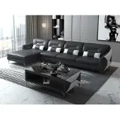 AEA Blaues Wohnzimmer-Set Blaues L-förmiges Ecksofa Couchtisch modulare Sofas