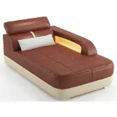 AEA Moderne Braune Chaiselongue Holz Relaxliege Wohnzimmer Lounge Luxus