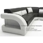 AEA Designer Ecksofa Schwarz L-Form Couchtisch Wohnzimmer Luxus Stil