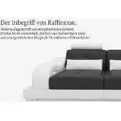 AEA Moderne Ecksofa Landschaft Schwarz mit Couchtisch und Luxus Stil