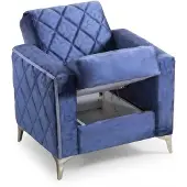 Xl Moebel Gmbh Wohnzimmer-Set Rautenförmigem Muster Schlafsofa Schlafsessel Blau