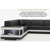 AEA Modernes Wohnzimmer Set Schwarz U-Form Ecksofa Couchtisch Design Garnitur