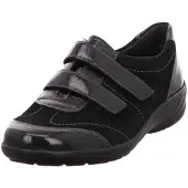 Semler Birgit B6015-001 Damenslipper, bequem, Schwarz, Leder, NEU - Damenschuhe Bequeme Ballerina / Slipper, Schwarz, leder (k-lack/samtchevreau)