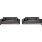 Xl Moebel Gmbh s graues Sofa-Set, Designermodell, 3-Sitzer, moderne Polstersofa