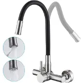 Merkloos Wandmontierter Küchenarmatur mit flexiblem Auslauf und 2 Wasserstrahlen