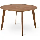 Pillovely Krel runder Esstisch Walnussbraun für 4 Personen 120x76 cm