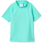 A. Essentials Jungen Kurzärmeliges Rashguard-T-Shirt, Kräftiges Minzgrün, 8 Jahr