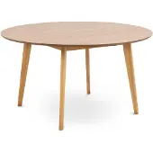 Pillovely Moderner runder Esstisch Krel aus heller Eiche, 140 cm Durchmesser, 76 cm Höhe