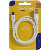 TEKMEE Ladekabel USB-A/USB-C Nylon weiß.