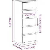 Yiwydaa Sideboard mit Schubladen Weiß 37,5x35x99 cm Holzwerkstoff
