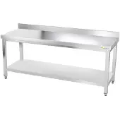 GOLDINOX Arbeitstisch aus Edelstahl, 1800 x 600 mm, PREMIUM-Ausführung -