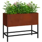 VD Home Furnishing Hochbeet Gartenpflanzer Rostig 60 x 26 x 45 cm Wetterfeststahl