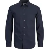 Jack & Jones Langarmhemd "JJJOE SHIRT LS PLAIN" Materialmix, slim fit