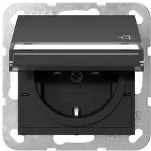 Gira SCHUKO-Steckd. KD BSF + SP System 55 Schwarz m 4557005